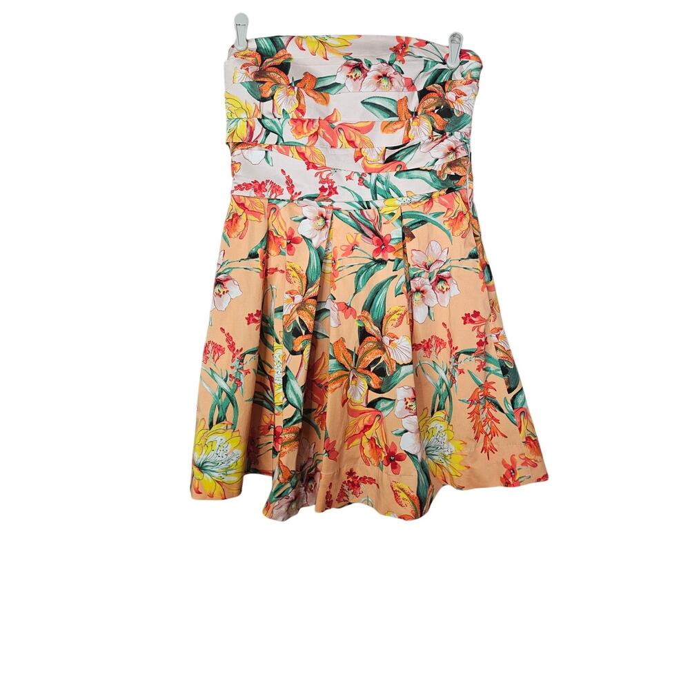 White House Black Market 10 Tropical Bustier Dress Coastal Preppy Glam Cocktail - Picture 3 of 5